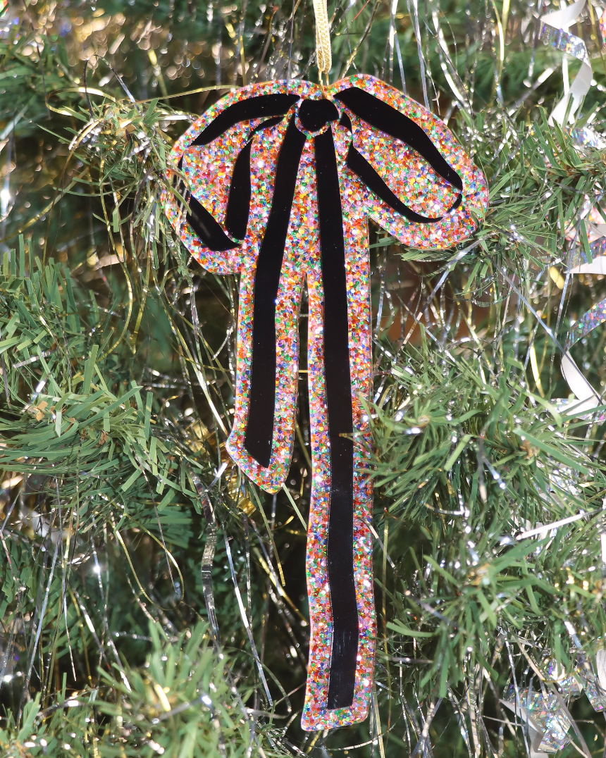 Confetti Bow Ornaments (6pc)