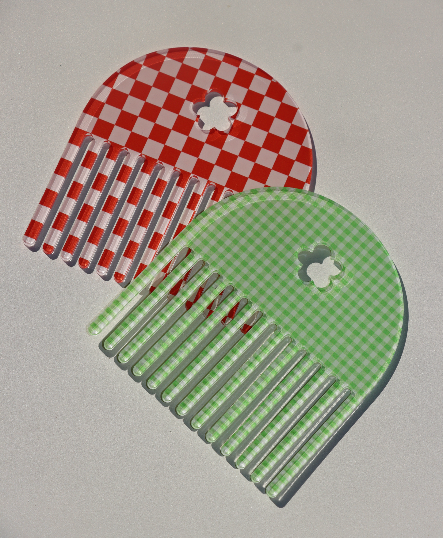 Green Gingham Comb