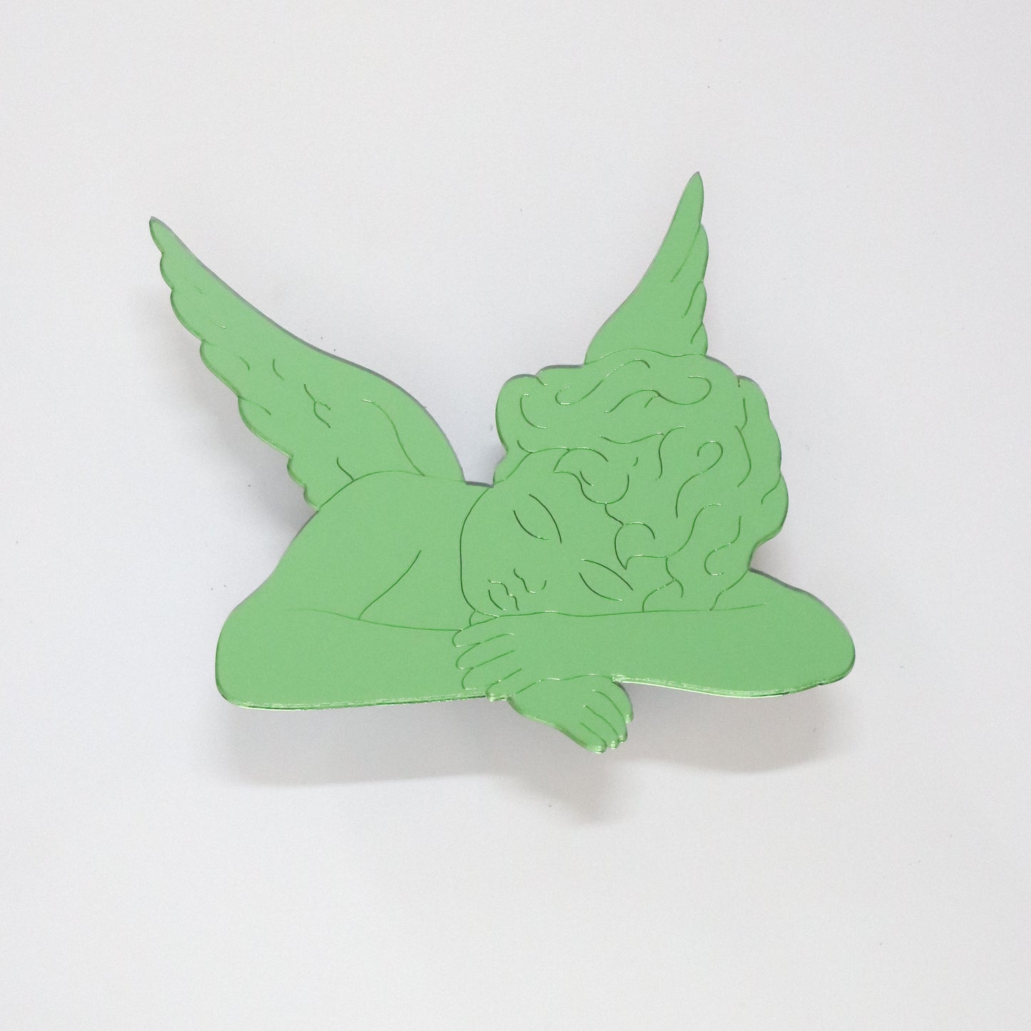 Sleeping Cherub Magnet 1pc, Green