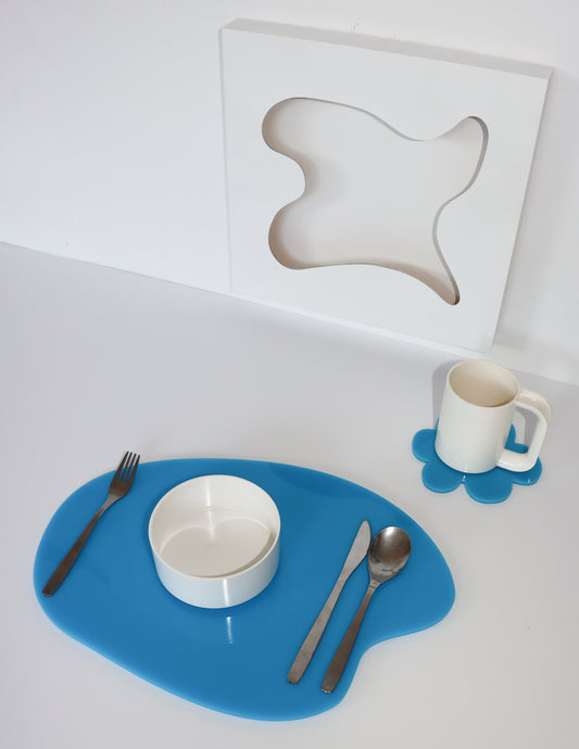 Placemat, Light Blue Organic