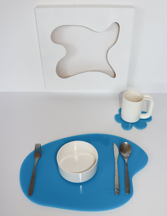 Placemat, Light Blue Organic