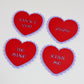 Red Sweetheart Coasters (4pc)