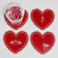 Red and White Valentine Coasters (4pc)