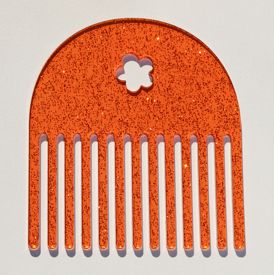 Orange Glitter Comb