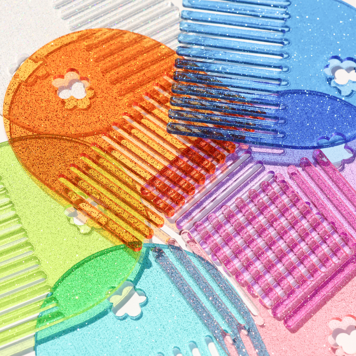 Orange Glitter Comb