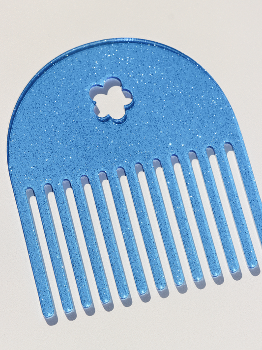 Blue Glitter Comb