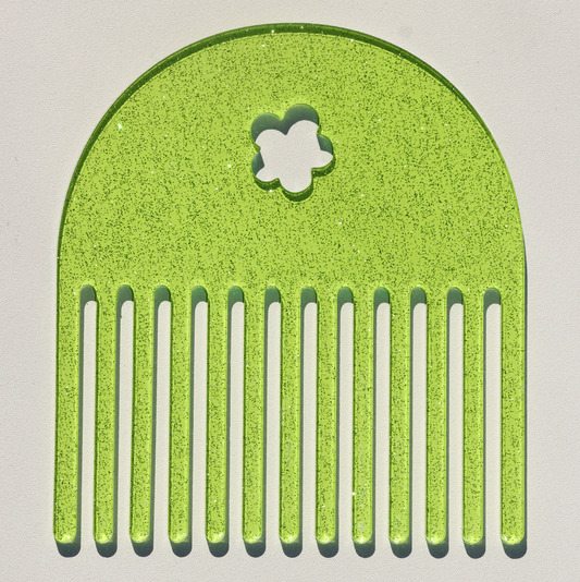 Lime Green Glitter Comb