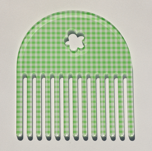 Green Gingham Comb