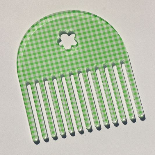 Green Gingham Comb