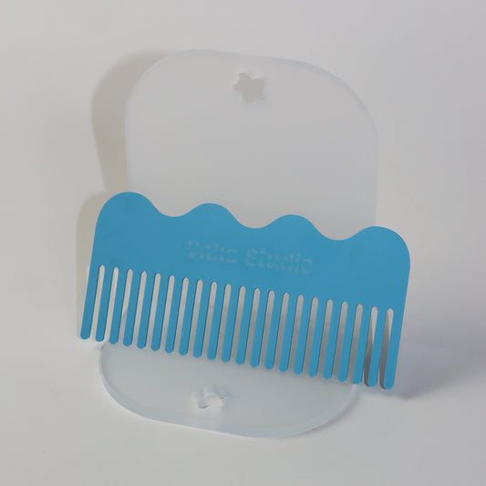 Large Wavy Comb, Dolphin Blue